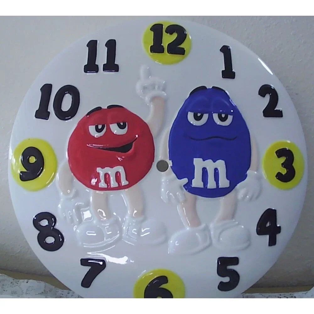 M&M's Vintage 2001 Porcelain Wall Clock Face 10.25